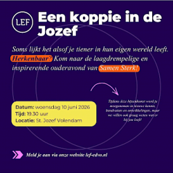 Een koppie in de Jozef: komt u ook?